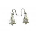 Earring0037-Nice Earring made with Beautiful White Rainbow Moon Stone and Silver